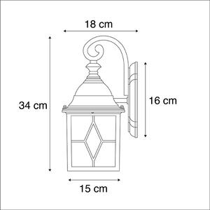Zewnetrzna Inteligentna romantyczna zewnętrzna lampa ścienna brązowa z Wifi A60 - Londyn Oswietlenie zewnetrzne