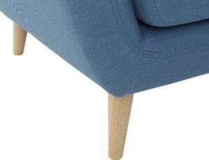 Sofa trzyosobowa narożnik w stylu retro pikowana z guzikami niebieska Motala Beliani