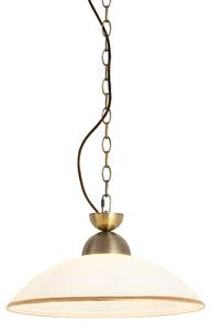 Klasyczna lampa wisząca brązowa z opalowym szkłem - Katarina