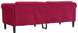 Sofa 3-osobowa, winna czerwieÅ, tapicerowana aksamitem