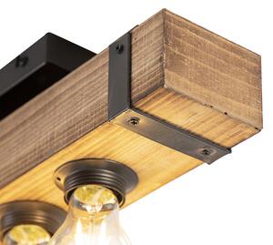 Inteligentna przemysłowa lampa sufitowa drewno ze stalą w tym 4 WiFi A60 - Reena Oswietlenie wewnetrzne