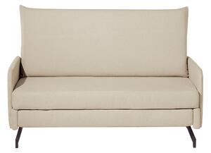 Rozkładana sofa do spania dla 2 osób tapicerowana poliester beżowa Belfast Beliani