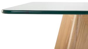 Nowoczesny stół do jadalni 180 x 90 cm szklany blat drewniane nogi Hudson Beliani