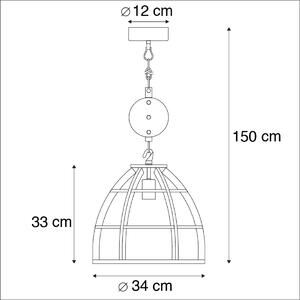 Industrialna lampa wisząca czarny stalowy klosz 33 cm - Arthur Oswietlenie wewnetrzne