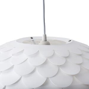 Lampa wisząca klosz plastikowy do salonu sypialni oświetlenie biała Erges Beliani