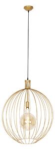 Designerska lampa wisząca złota 60 cm - Wire Dos Oswietlenie wewnetrzne