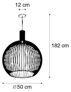 Designerska lampa wisząca czarna 50 cm - Wire Dos Oswietlenie wewnetrzne