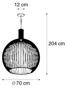 Designerska lampa wisząca czarna 70 cm - Wire Dos Oswietlenie wewnetrzne