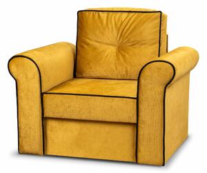 Wygodny fotel Merida z pojemnikiem Żółty