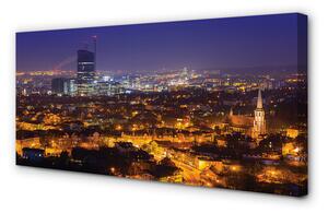 Obraz na płótnie Gdańsk Miasto panorama noc