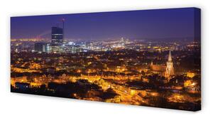 Obraz na płótnie Gdańsk Miasto panorama noc