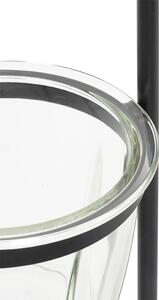 Nowoczesna lampa podłogowa czarna ze szkłem 25 cm - Roslini Oswietlenie wewnetrzne