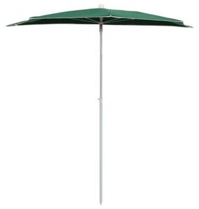 Półokrągły parasol ogrodowy na słupku, 180x90 cm, zielony