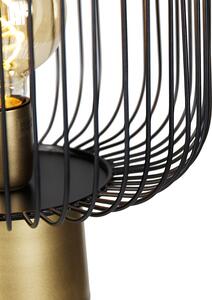 Designerska lampa podłogowa czarna ze złotem - Mayelle Oswietlenie wewnetrzne