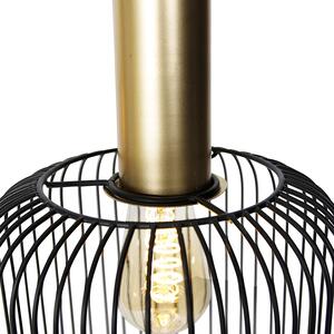 Designerska lampa wisząca czarna ze złotym 3-punktowym światłem - Mayelle Oswietlenie wewnetrzne