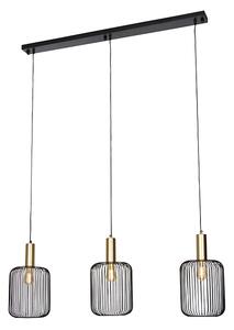 Design hanglamp zwart met goud 3-lichts - Mayelle Oswietlenie wewnetrzne