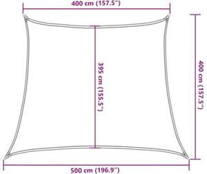 Żagiel przeciwsłoneczny, 160 g/m², trapez, jasnoszary, 4/5x4 m