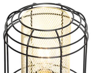 Designerska lampa stołowa statyw czarny ze złotem - Gaze Oswietlenie wewnetrzne