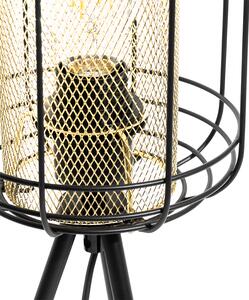 Designerska lampa stołowa statyw czarny ze złotem - Gaze Oswietlenie wewnetrzne
