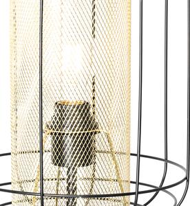 Designerska lampa podłogowa statyw czarny ze złotem - Gaze Oswietlenie wewnetrzne