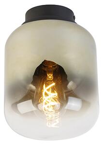 Designerska lampa sufitowa czarna ze złotym szkłem - Bliss Oswietlenie wewnetrzne