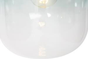 Designerska lampa wisząca złota z zielonym szkłem 2-lampka - Bliss Oswietlenie wewnetrzne