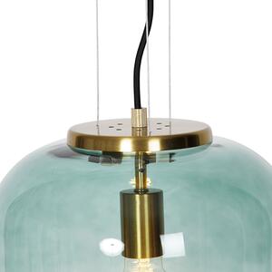 Designerska lampa wisząca złota z zielonym szkłem - Bliss Oswietlenie wewnetrzne