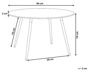 Stół do jadalni czarny blat jasne drewniane nogi okrągły 90 cm Bovio Beliani
