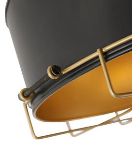 Industrialna lampa sufitowa czarna ze złotem 35 cm - Barril Oswietlenie wewnetrzne