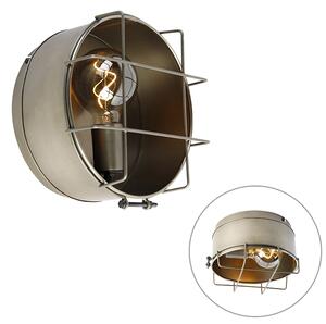 Kinkiet / Lampa scienna przemysłowy szary 25 cm - Barril Oswietlenie wewnetrzne