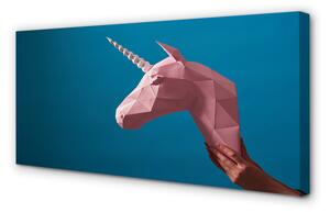 Obraz na płótnie Różowy jednorożec origami