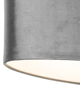 Nowoczesna lampa wisząca czarna z kloszem szarym 2-light - Tanbor Oswietlenie wewnetrzne
