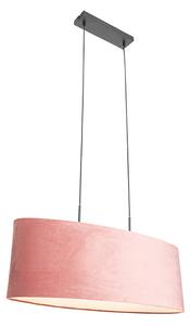 Moderne hanglamp zwart met kap roze 2-lichts - Tanbor Oswietlenie wewnetrzne