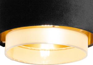 Nowoczesna lampa wisząca czarna ze złotem 3-punktowa - Elif Oswietlenie wewnetrzne