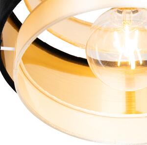 Nowoczesna lampa sufitowa czarno-złota - Elif Oswietlenie wewnetrzne
