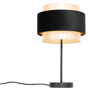 Nowoczesna lampa stołowa czarna ze złotem - Elif Oswietlenie wewnetrzne