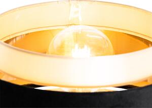 Nowoczesna lampa podłogowa czarna ze złotem - Elif Oswietlenie wewnetrzne