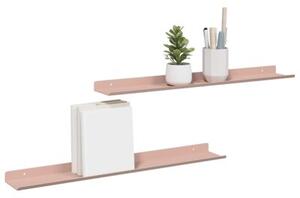 Wisząca półka stalowa w kolorze różowym, minimalistyczny design 60x9x2,5 cm