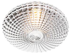 Klasyczna lampa sufitowa czarna z przydymionym szkłem 23 cm IP44 - Nohmi