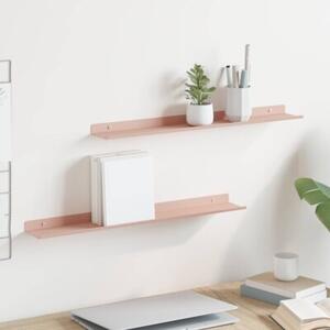 Wisząca półka stalowa w kolorze różowym, minimalistyczny design 60x9x2,5 cm
