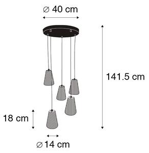 Wiejska lampa wisząca sznur 5-light - Marrit Oswietlenie wewnetrzne