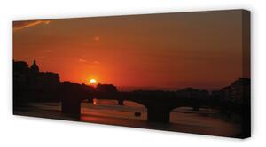 Obraz na płótnie Włochy Rzeka zachód słońca