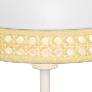 Orientalny Kinkiet / Lampa scienna biały z rattanem 20 cm - Magna Rattan Oswietlenie wewnetrzne