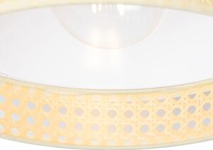Orientalna lampa sufitowa biała z rattanem 30 cm - Magna Rattan Oswietlenie wewnetrzne