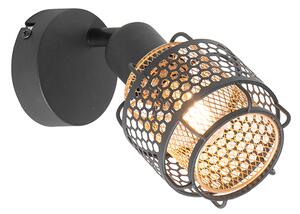 Designerska lampa sufitowa czarna ze złotem - Noud Oswietlenie wewnetrzne