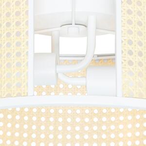 Lampa sufitowa Retro biała z rattanem 40 cm - Akira Oswietlenie wewnetrzne