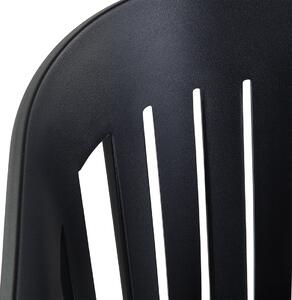 Nowoczesne krzesło do jadalni na zewnątrz, syntetyczne czarne, sztaplowane Dallas Beliani
