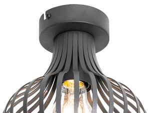 Nowoczesna lampa sufitowa czarna 18 cm - Saffira Oswietlenie wewnetrzne