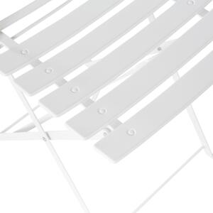 Metalowy zestaw mebli balkonowych biały 2 krzesła stolik ogród taras Fiori Beliani