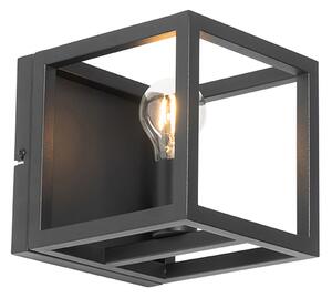 Kinkiet / Lampa scienna przemysłowy czarny - Cage Oswietlenie wewnetrzne